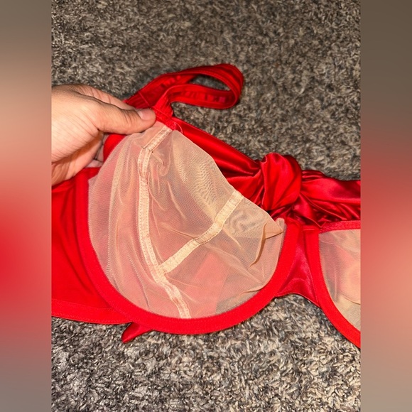 Adore Me Unlined Bow Bra Plus-Size Satin Balconette Bra with Underwire Size 2X - Picture 9 of 12